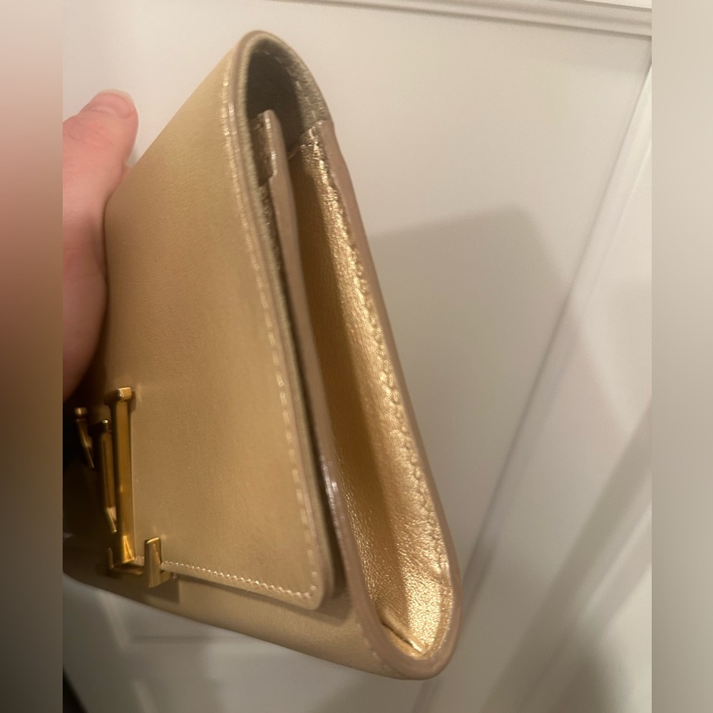Louis Vuitton Metallic Gold Logo Clutch - Picture 5 of 14